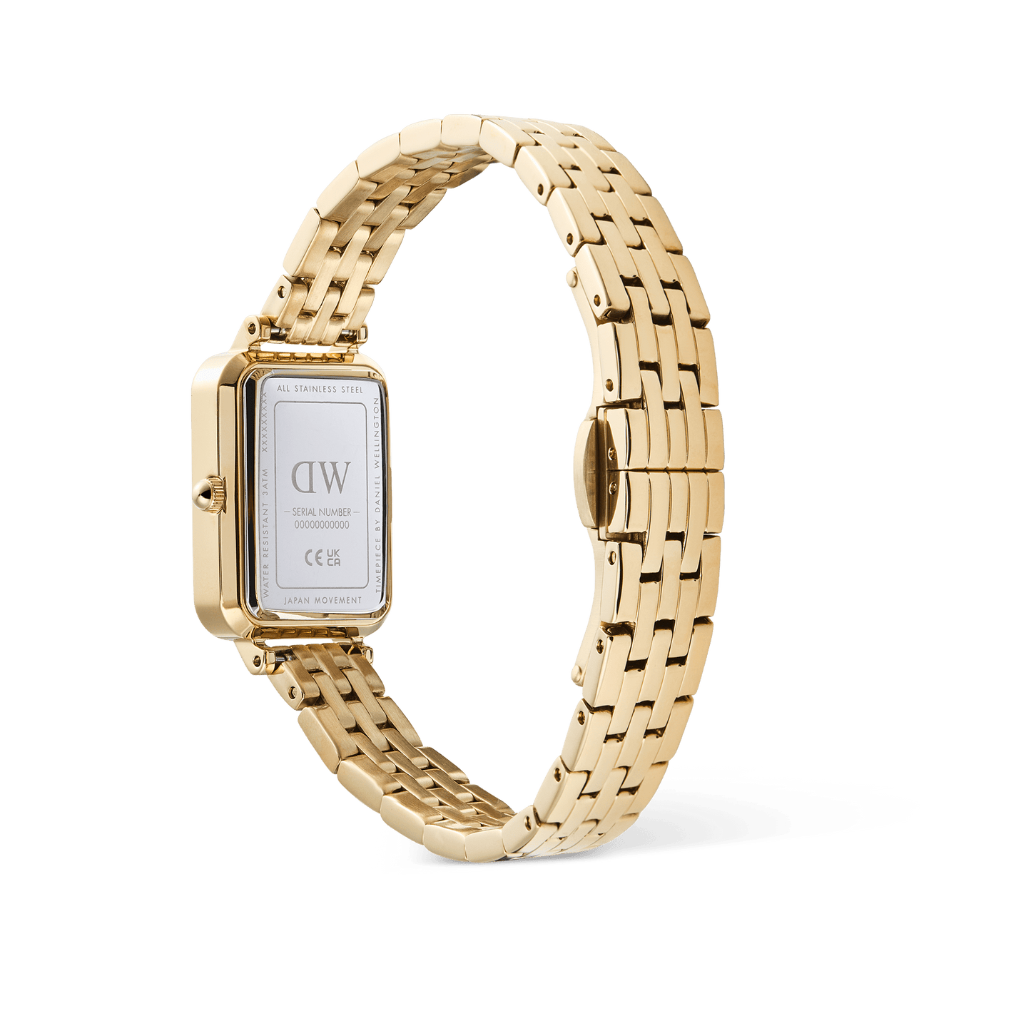 Daniel Wellington Quadro  Roman Numerals Date 5-link Gold