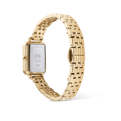 Daniel Wellington Quadro  Roman Numerals Date 5-link Gold