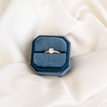 Blue Velvet Engagement Ring Box | By Angeline Australia