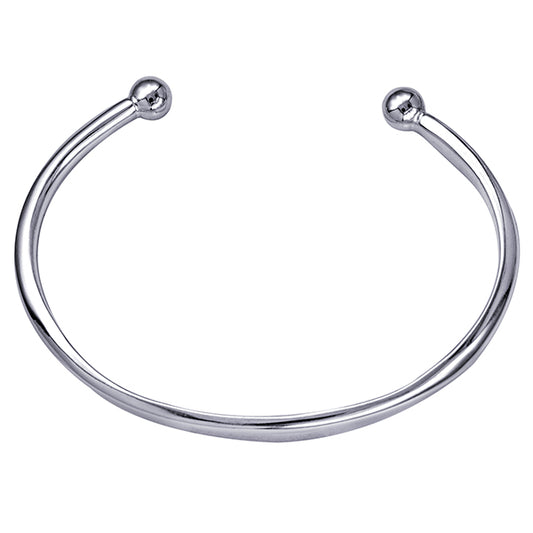 Men’s Surf Bangle with ID Plate Sterling Silver