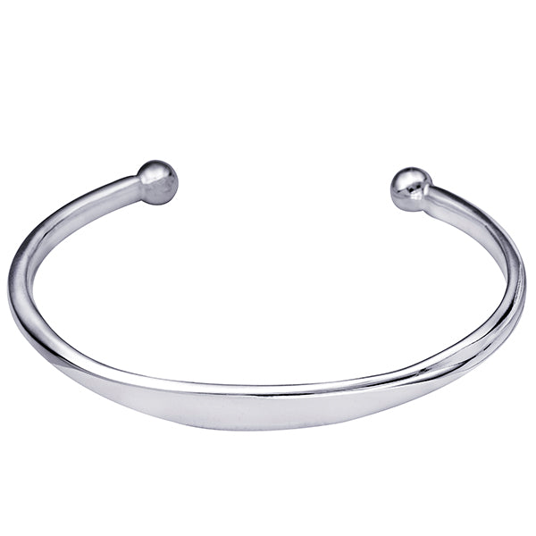Men’s Surf Bangle with ID Plate Sterling Silver