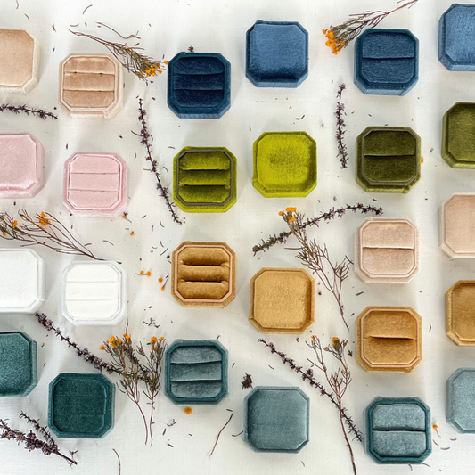 Wedding and engagement ring box high quality assorted colours 