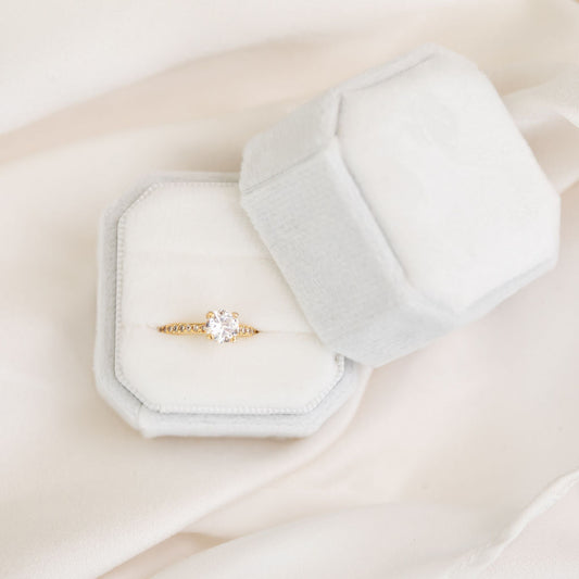 White Double Ring Box Fits Your Wedding & Engagement Ring | By Angeline Australia 