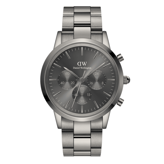 Daniel Wellington Iconic Chronograph 42 Link Anthracite-Grey Sunray Watch