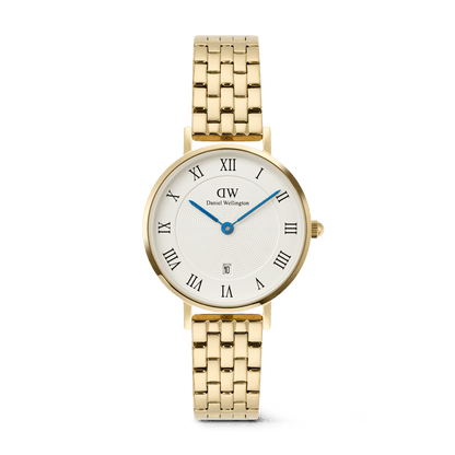 Daniel Wellington Petite Roman Numerals Date 5-link Gold