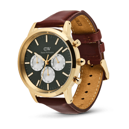 Daniel Wellington Iconic Chronograph  St Mawes Emerald Panda Gold